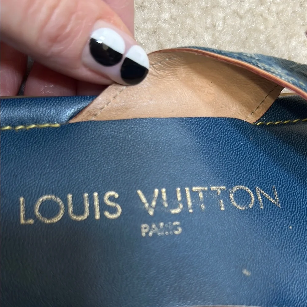 Louis Vuitton Blue Monogram Denim Thong Sandals - Picture 4 of 7